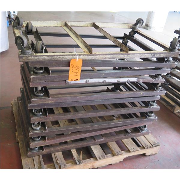 Qty Approx. 10 Square Rolling Rack Bases 27" Square x 6" Ht.