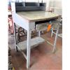 Image 1 : Metal Square Stand w/ Undershelf & Drawer 35"x29"x53" Ht.