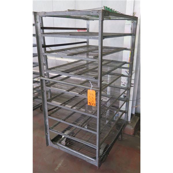 Rolling Metal 9 Tier Cooling Rack 29"x39"x88" Ht.