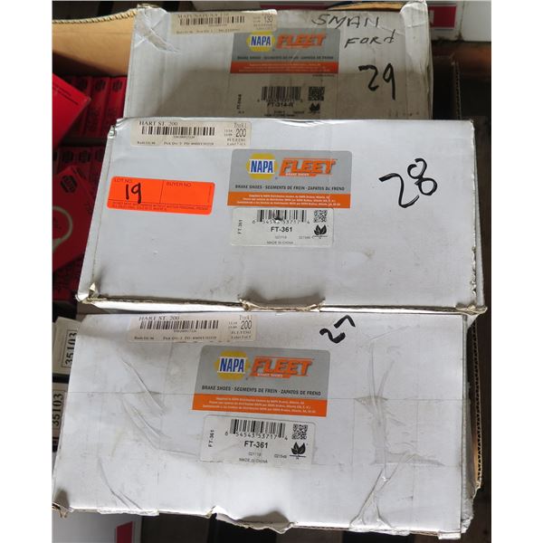 Qty 3 NAPA Fleet Brake Shoes FT-314-R/FT-361/