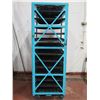 Image 8 : Commercial Blue Painted Rolling Metal Cooling Rack w/ Black Plastic Trays 28"x42"x79" Tall