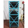 Image 8 : Commercial Blue Painted Rolling Metal Cooling Rack w/ Black Plastic Trays 28"x44"x81" Tall