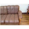 Image 2 : Brown Upholstered Sofa, Wood Frame 82"x23"x29"H
