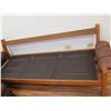 Image 8 : Brown Upholstered Sofa, Wood Frame 82"x23"x29"H