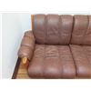 Image 2 : Brown Upholstered Sofa, Wood Frame 82"x23"x29"H