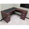 Image 2 : Wooden "L" Shape Desk w/ 5 Drawers 59"x59"x30"H & Office Chair