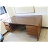 Image 2 : Wooden Desk w/ 3 Drawers 72"x36"x29"H & Office Chair
