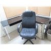 Image 8 : Plexiglas "L" Shape Desk, Metal 2-Drawer File Cabinet & Office Chair
