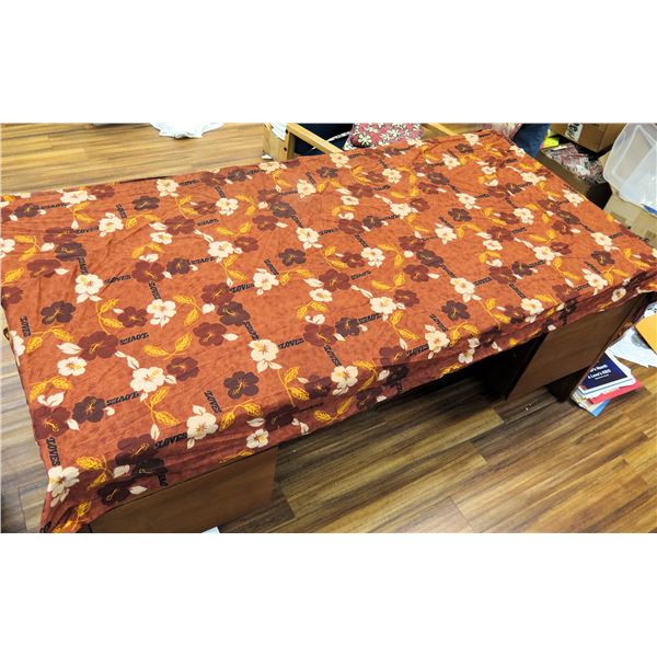 Love's Bakery Red Floral Logo Fabric 76"x36"