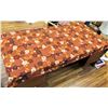 Image 1 : Love's Bakery Red Floral Logo Fabric 76"x36"