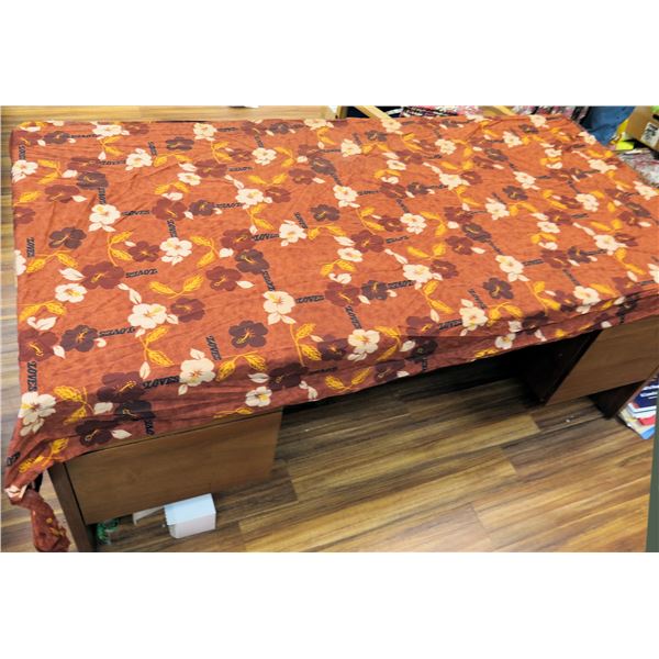 Love's Bakery Red Floral Logo Fabric 72"x36"