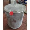 Image 1 : Metal Bucket w/ Attached Half Lid 24" Diameter x 30" Ht