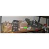 Image 1 : Contents of Shelf:  Gear Motor, Bolts, Fittings, Couplings, Exhaust Valves, etc