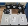 Image 1 : Qty 4 Fibox Enclosing Innovations 6411314, Eaton Polarized Reflex, Cyclohm Fans, etc