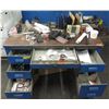 Image 1 : Desk & Contents: Hole Punches, Locked Out Signs, Phone, Paper Rolls, Hardware, etc