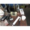 Image 8 : Desk & Contents: Hole Punches, Locked Out Signs, Phone, Paper Rolls, Hardware, etc