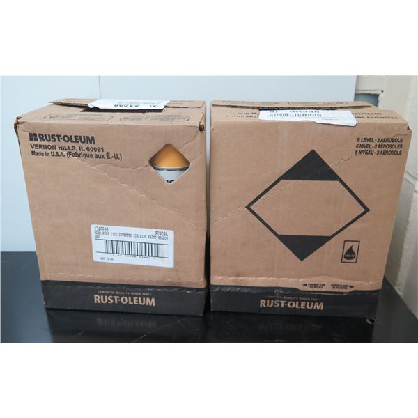 Qty 2 Boxes Rustoleum High Perf 2300 Inverted Striping Paint Yellow