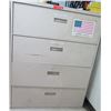 Image 1 : Steelcase Metal 4 Drawer Lateral Filing Cabinet & Hanging File Folders