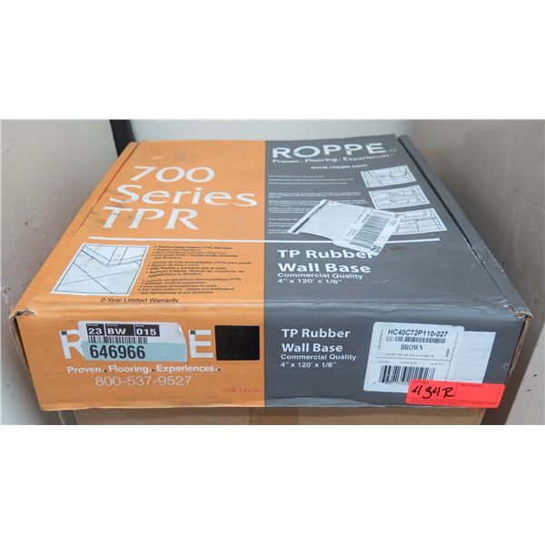 Box Roppe 700 Series TPR Rubber Wall Base Commercial Quality 4"x120'L