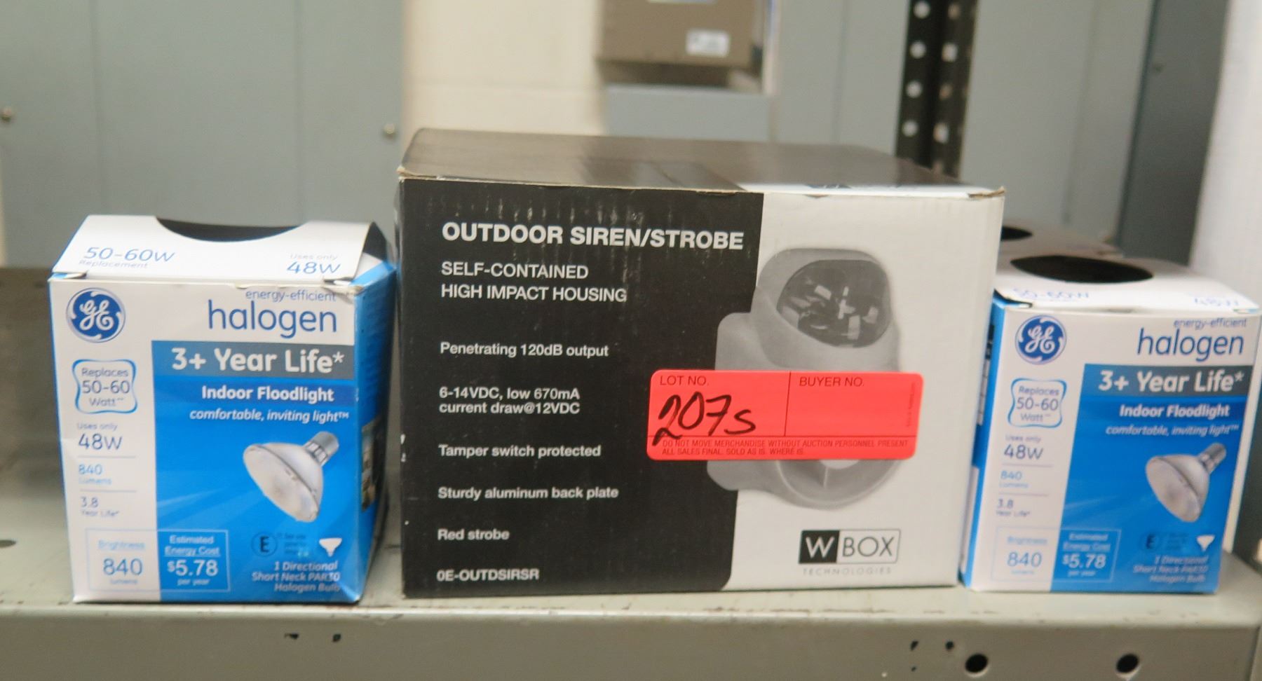 Qty 2 GE General Electric Halogen Lights in Box & W-Box Outdoor Siren ...