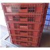 Image 5 : Qty 30 Brown Stackable Square Heavy Plastic Bread Trays 6” Deep