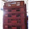 Image 2 : Qty 30 Brown Stackable Square Heavy Plastic Bread Trays 6” Deep