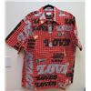 Image 1 : New Love's Theme Red/Black Aloha Shirt, Size M