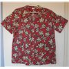 Image 1 : New Love's Logo Red Floral Print Aloha Shirt, Size L
