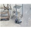 Image 3 : Qty 2 Metal Step Rolling Access Aisle Warehouse Ladder Stairs