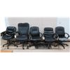 Image 1 : Qty 5 Black Executive Rolling Office Arm Chairs