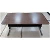 Image 1 : Wood Laminate Table w/ Metal Divider & Legs 60" x 30" x 26"H
