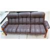 Image 1 : Brown 3 Section Sofa w/ Wooden Frame 84" x 28" x 32"H