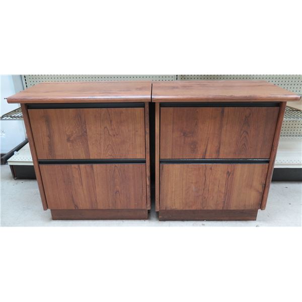 Qty 3 Wooden 2 Drawer Cabinets 26" x 17" x 30"H