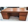 Image 1 : Wooden Desk w/ 2 Pull Out 3 Drawer Cabinets & Keyboard Rest 72" x 36" x 29"H