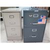 Image 1 : Qty 2 Metal 2 Drawer File Cabinets - 1 Steelmaster w/ Key