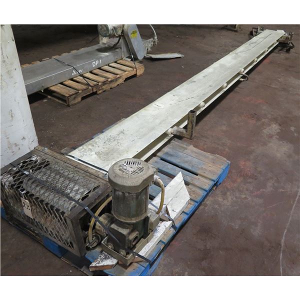 Metal Conveyor Section w/ Motor & Roller End 208" x 14"W