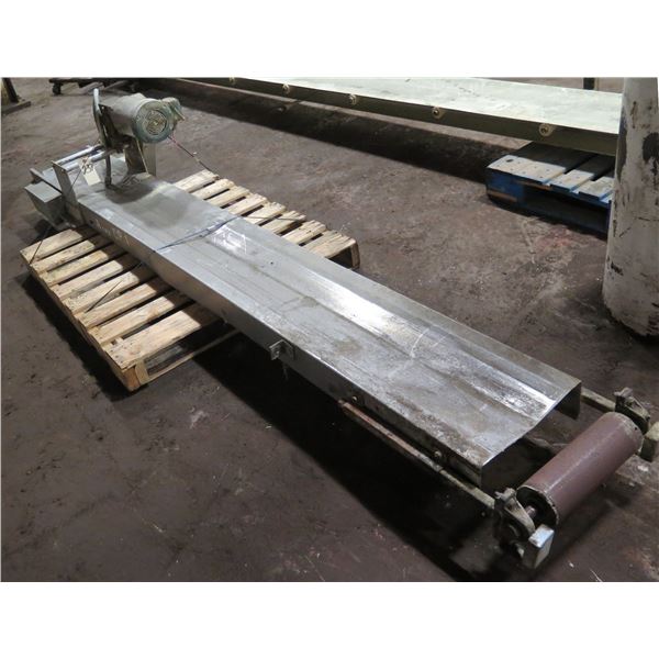 Metal Conveyor Section w/ Motor & Roller End 123" x 14"W