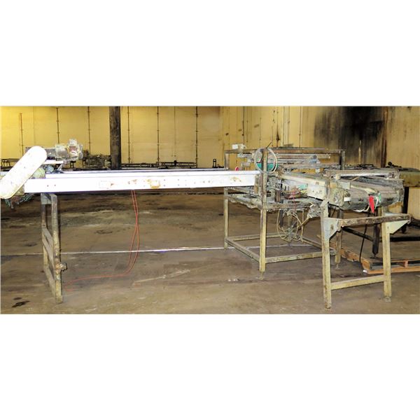 Metal "L" Shaped Dual Belt Conveyor Section w/ Motor & Gauges