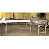 Image 1 : Metal "L" Shaped Dual Belt Conveyor Section w/ Motor & Gauges