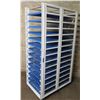 Image 1 : White Metal Rolling Cooling Rack 28”W x 45”D x Approx. 79”H (Black Trays Included)