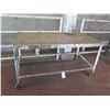Image 1 : Metal Table with Wheels 60" x 30" x 32H