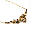 Image 2 : Plated 18KT Yellow Gold 3.25ctw Black Sapphire and Diamond Pendant with Chain