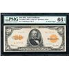 Image 1 : 1922 $50 STAR Mule Large SN Radar Gold Certificate PMG 66EPQ