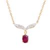 Image 1 : Plated 18KT Yellow Gold 1.00ct Ruby and Diamond Pendant with Chain