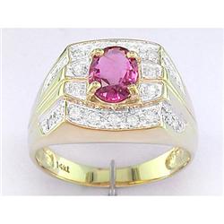 Antique 1.75 ct Certified Ruby & Diamond Ring 14kt Gold