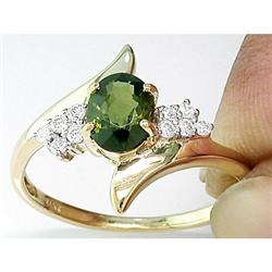 Antique 1.50 ct Emerald & VS Diamond Ring 14kt Gold