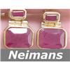 Image 1 : Certified 4.50 ct Ruby & Diamond Dangle Earrings 14kt