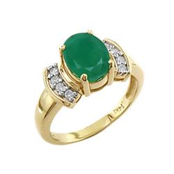 Certified 1.75 ct Emerald & VS Diamond Ring 14kt Gold