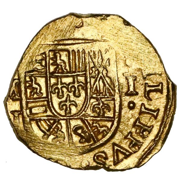 Mexico City, Mexico, cob 1 escudo, (1714)J, NGC MS 64, ex-1715 Fleet (designated on special label).