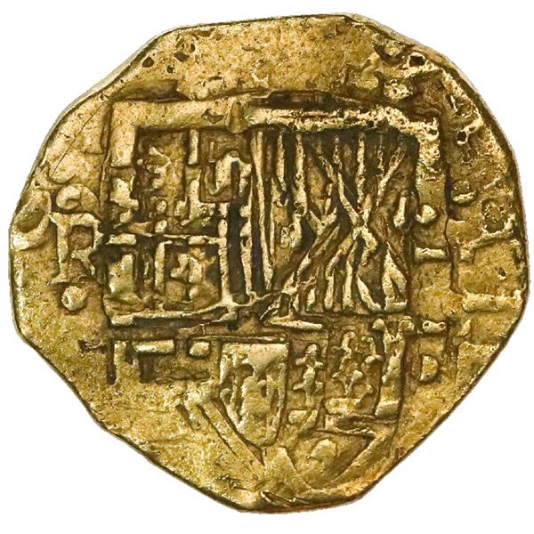 Bogota, Colombia, cob 2 escudos, Philip IV, assayer not visible (R ) below mintmark NR to left, deno